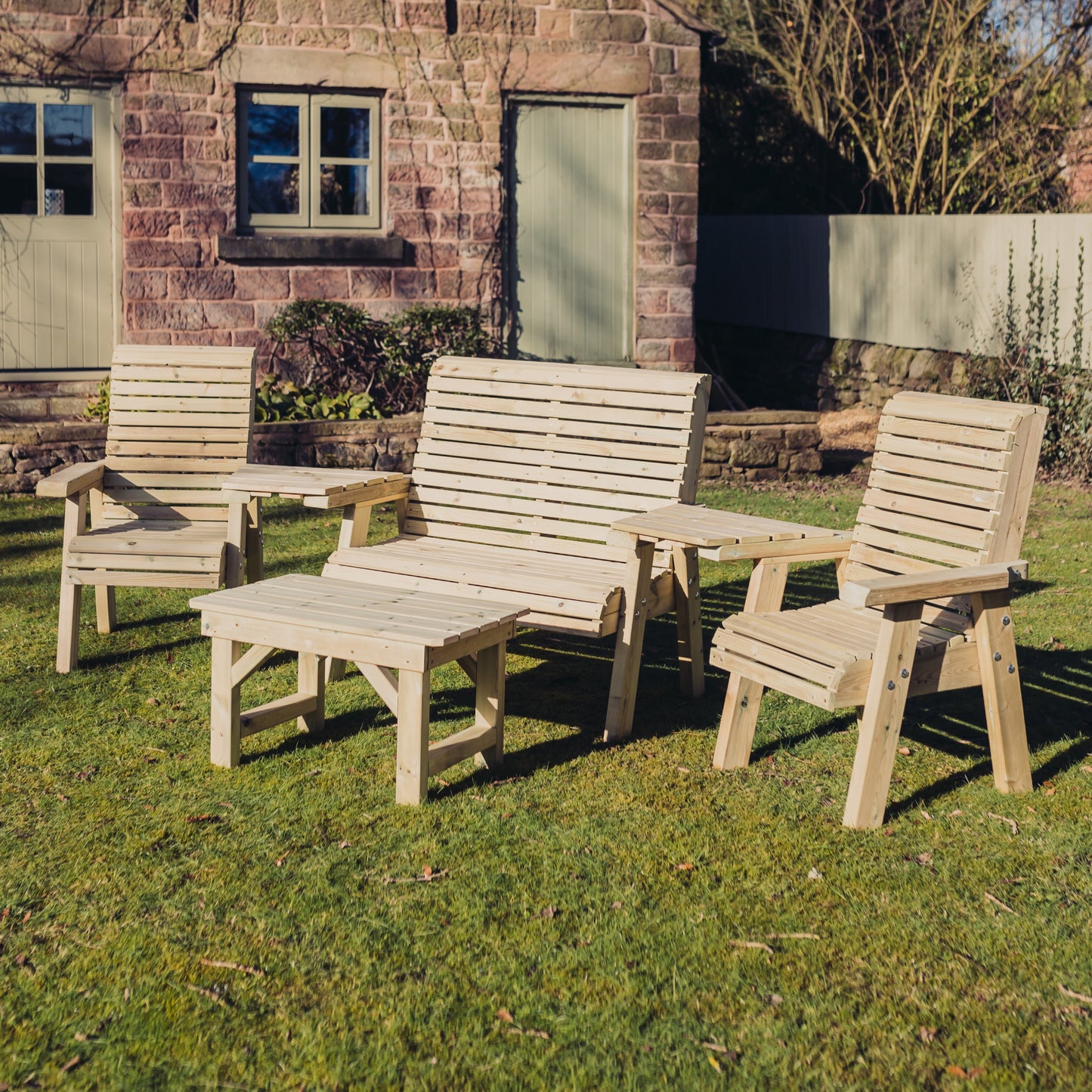 Heritage Tanalised 4 Seat Patio Set With Coffee Table