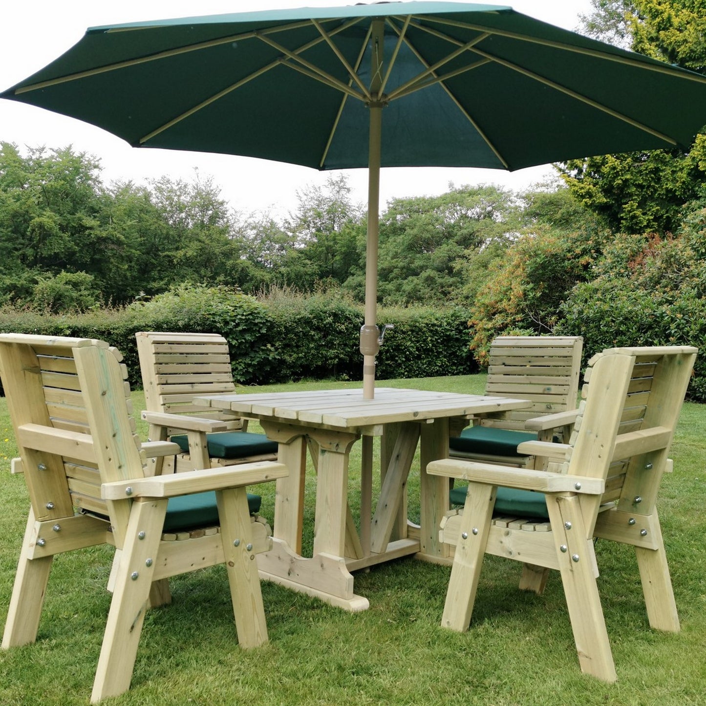 Heritage Tanalised 4 Seat Square Table Set
