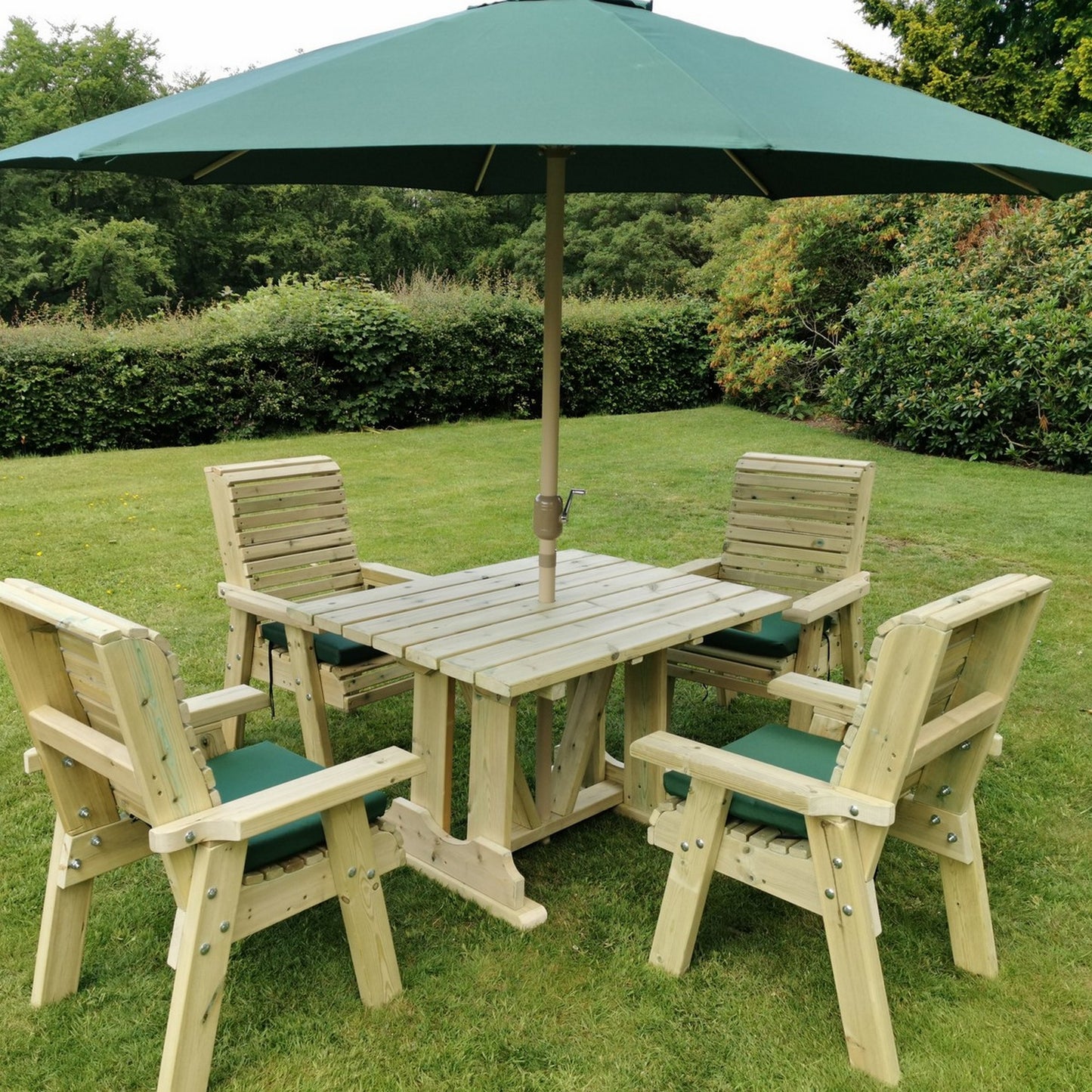 Heritage Tanalised 4 Seat Square Table Set