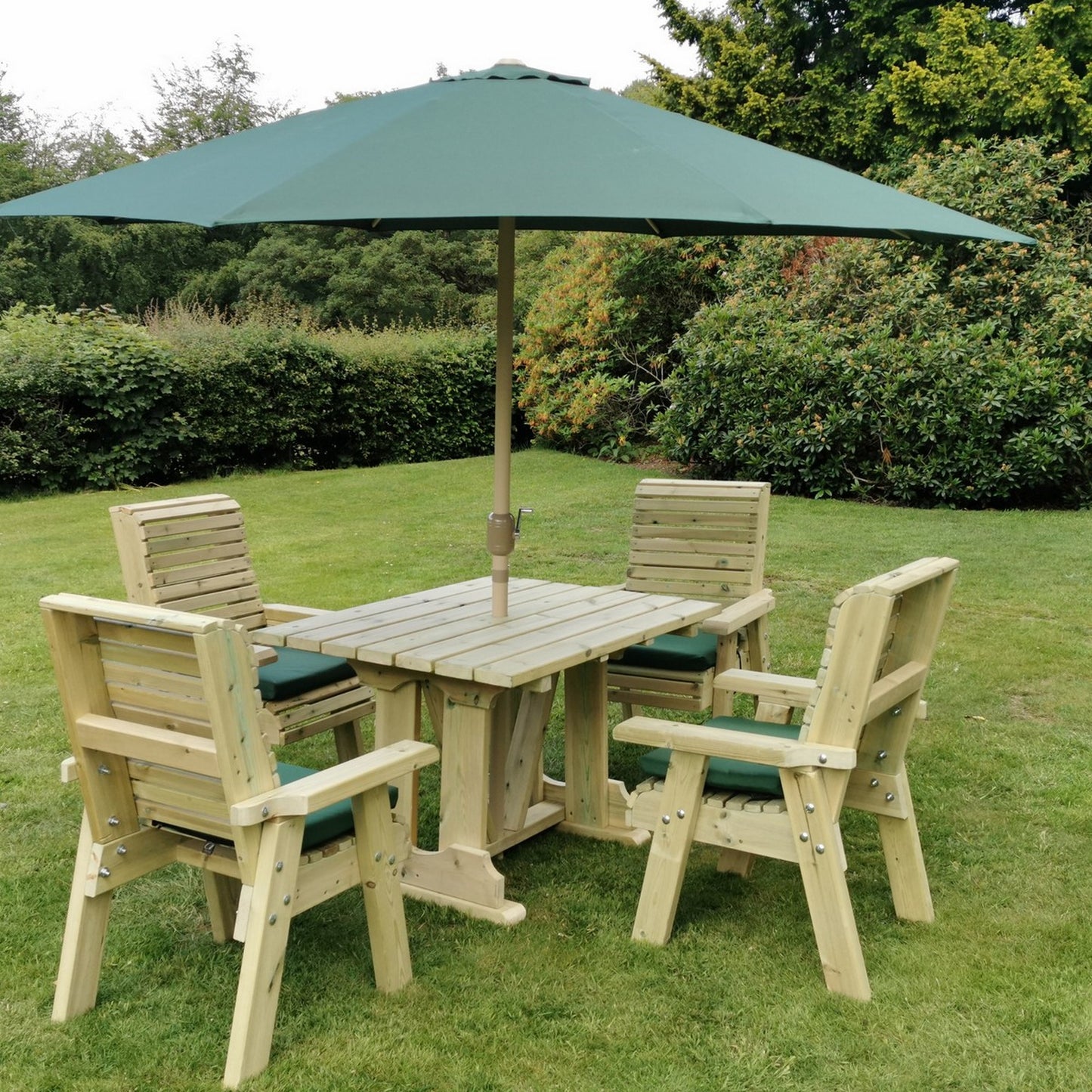 Heritage Tanalised 4 Seat Square Table Set