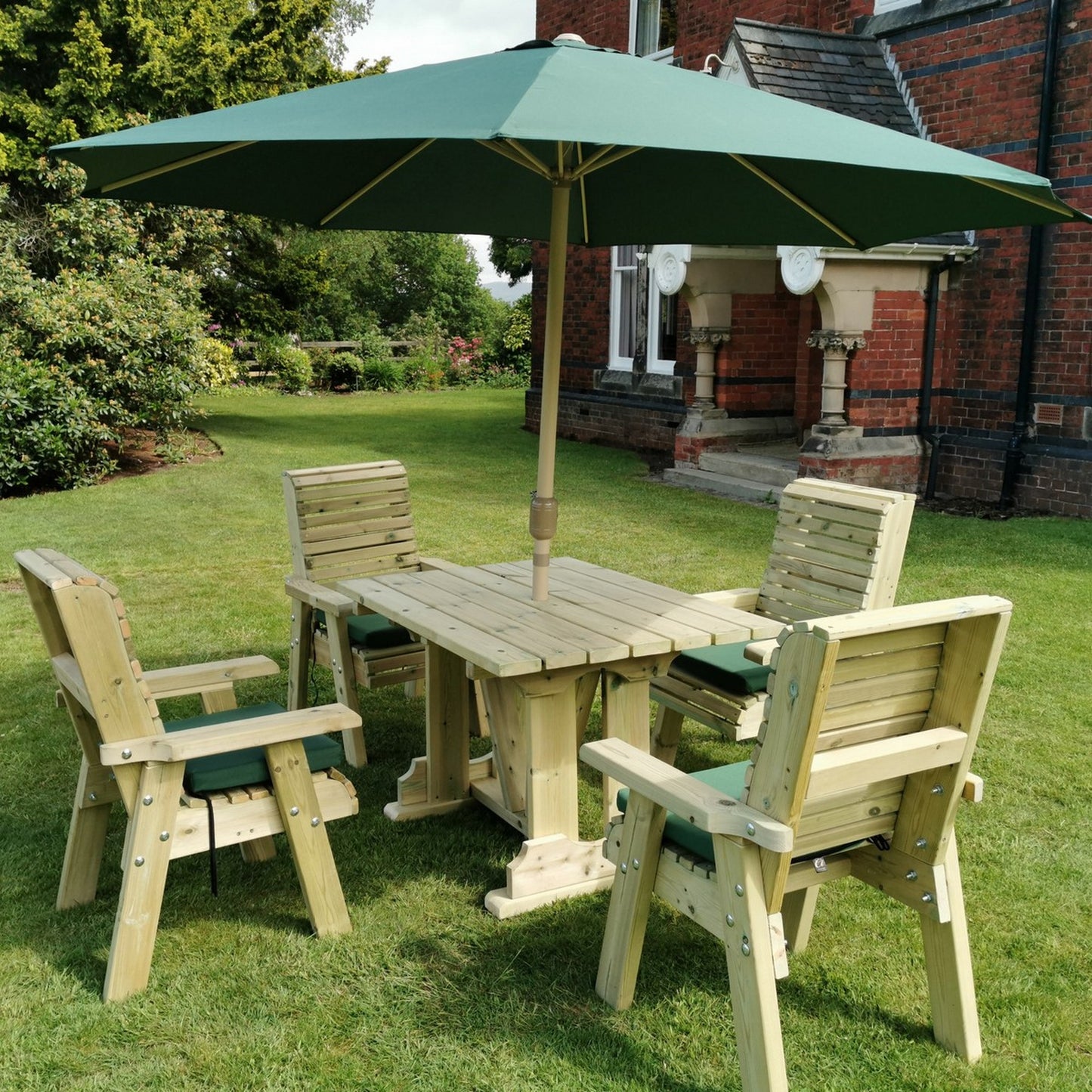 Heritage Tanalised 4 Seat Square Table Set