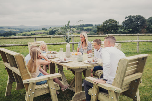 Heritage Tanalised 6 Seat Table Set - Benches/Chairs