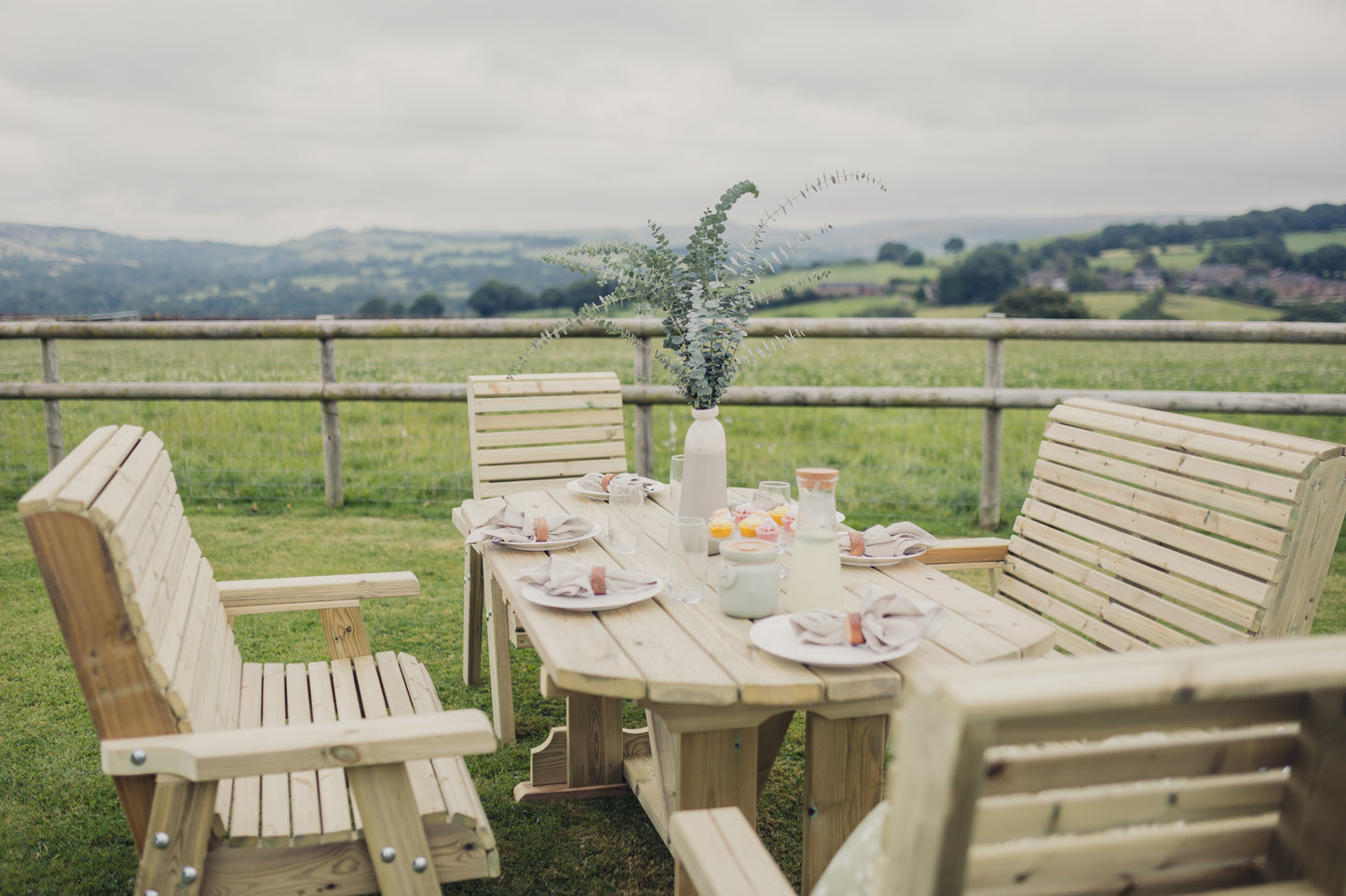Heritage Tanalised 6 Seat Table Set - Benches/Chairs