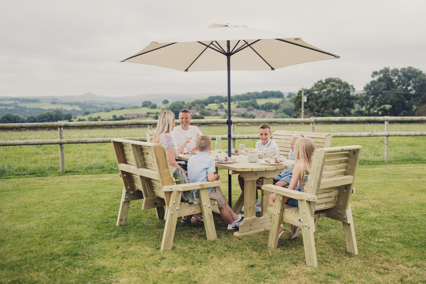 Heritage Tanalised 6 Seat Table Set - Benches/Chairs