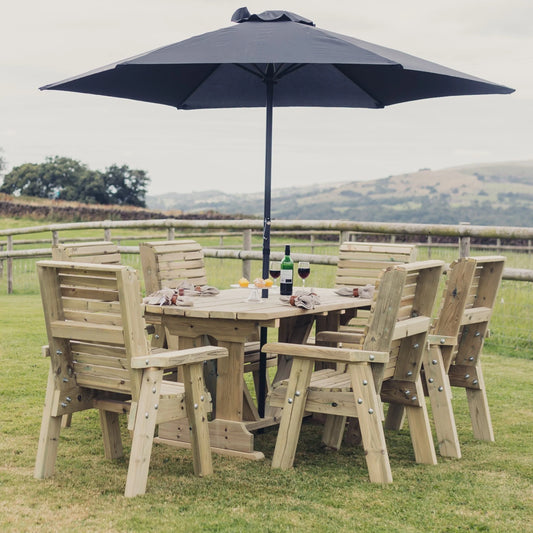 Heritage Tanalised 6 Seat Table Set - Chairs