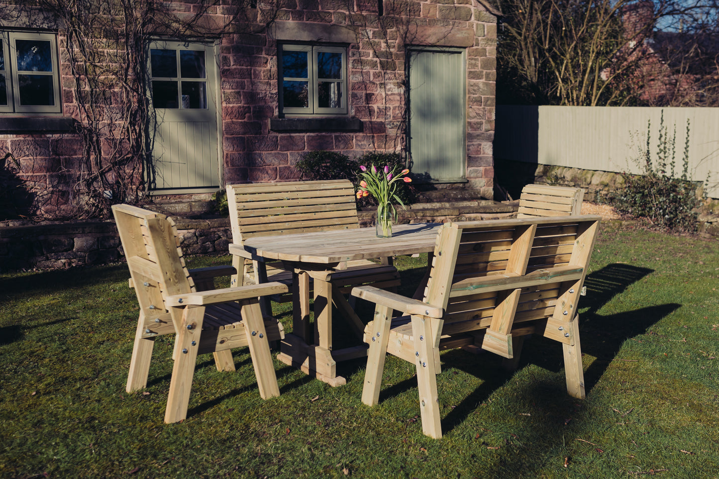 Heritage Tanalised 8 Seat Rectangular Set - Benches/Chairs