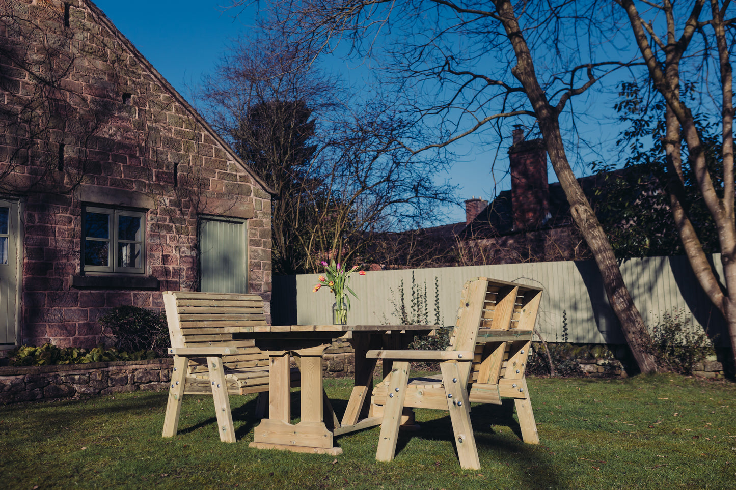 Heritage Tanalised 4 Seat Table Set - Benches