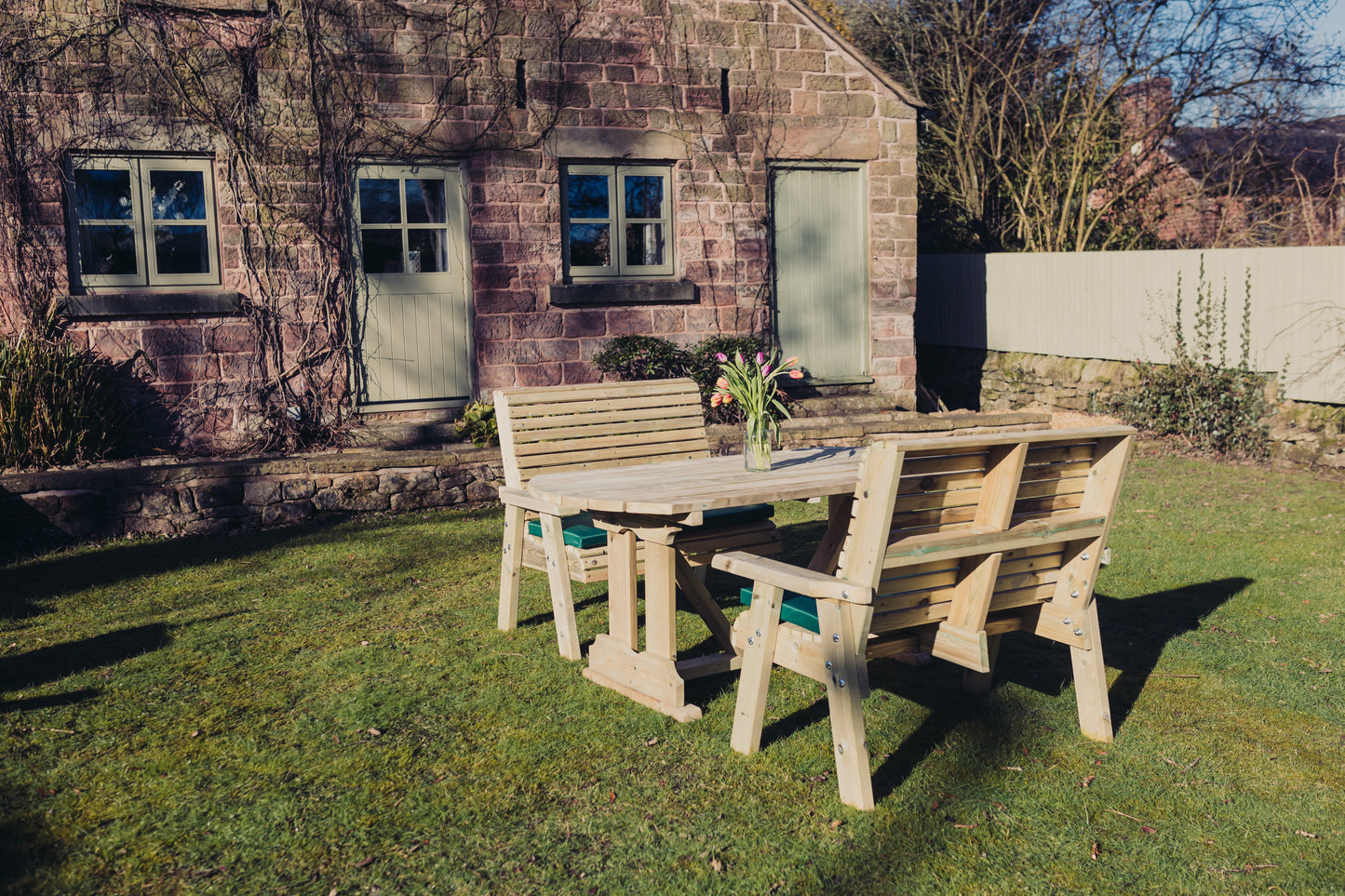 Heritage Tanalised 4 Seat Table Set - Benches