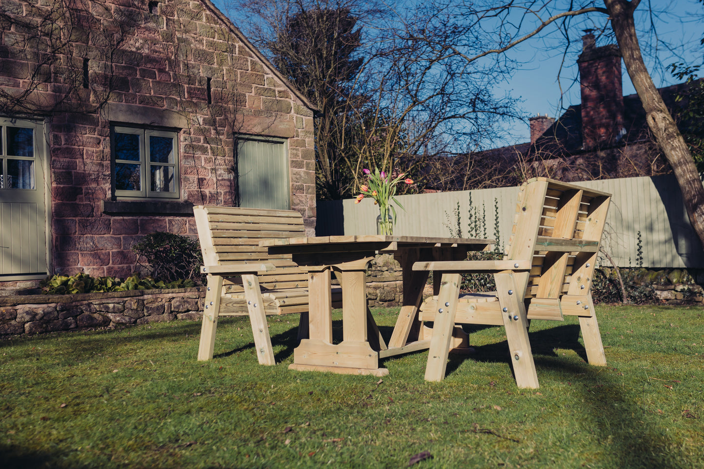 Heritage Tanalised 4 Seat Table Set - Benches
