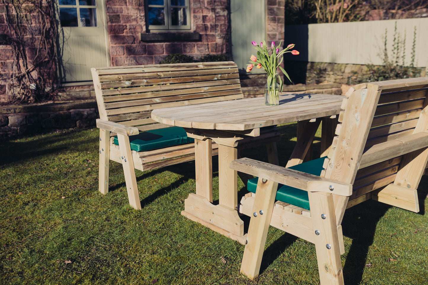 Heritage Tanalised 6 Seat Table Set - Benches