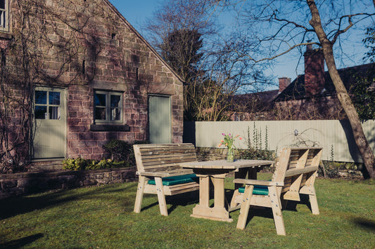 Heritage Tanalised 6 Seat Table Set - Benches