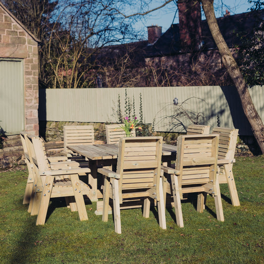 Heritage Tanalised 8 Seater Square Set - Chairs