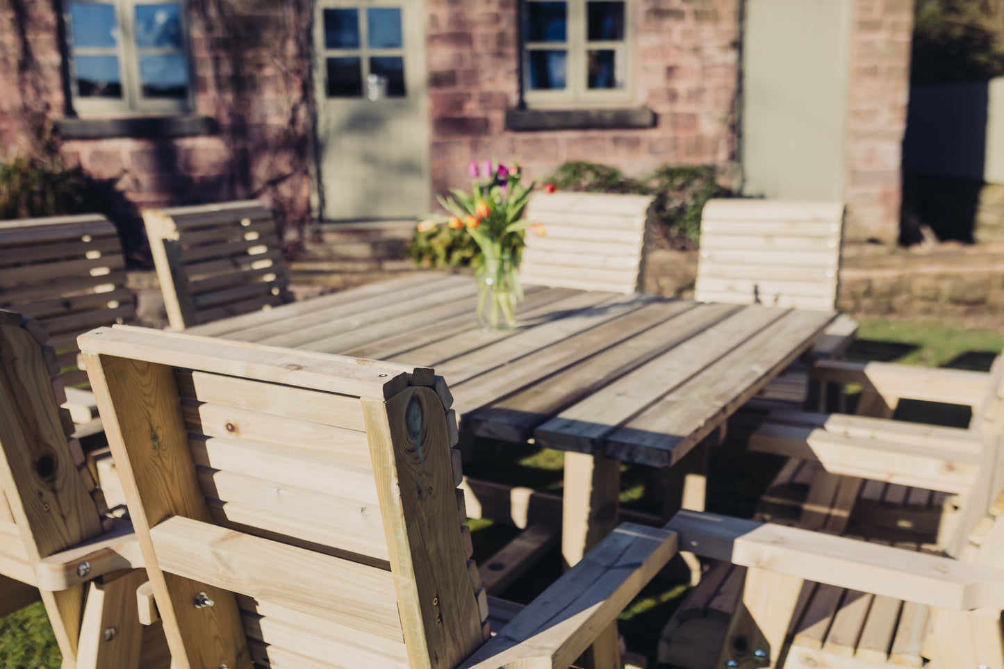 Heritage Tanalised 8 Seater Square Set - Chairs