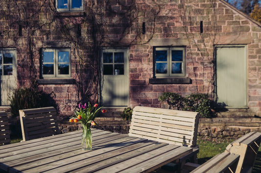 Heritage Tanalised square table set with mixed bench and chair seating