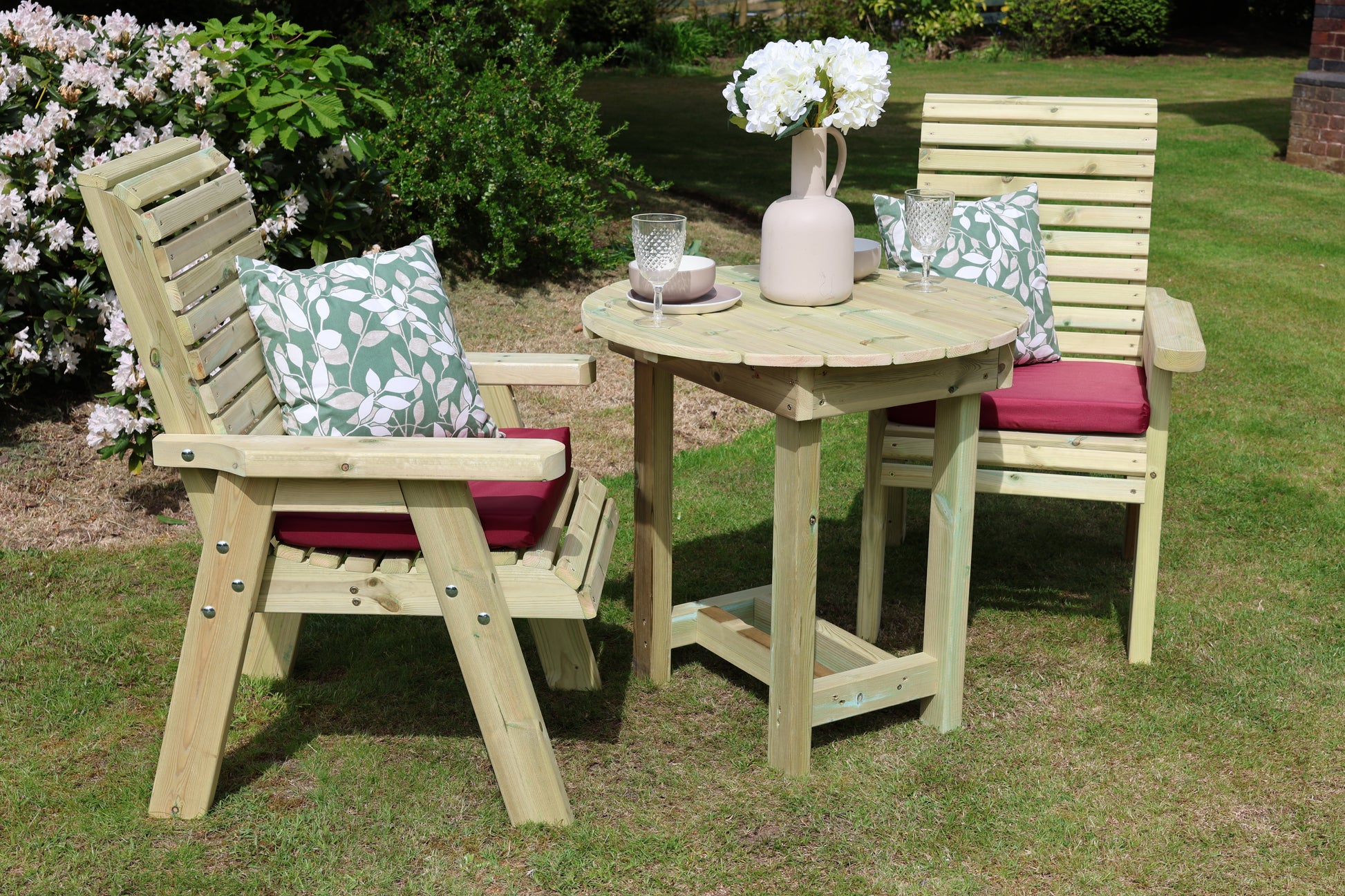 Heritage Tanalised Bistro Set – 2 Chairs & 80cm Round Table
