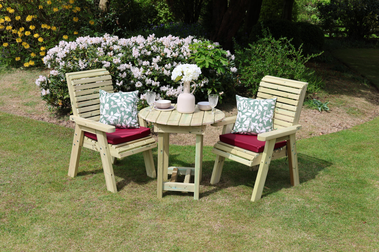 Heritage Tanalised Bistro Set – 2 Chairs & 80cm Round Table