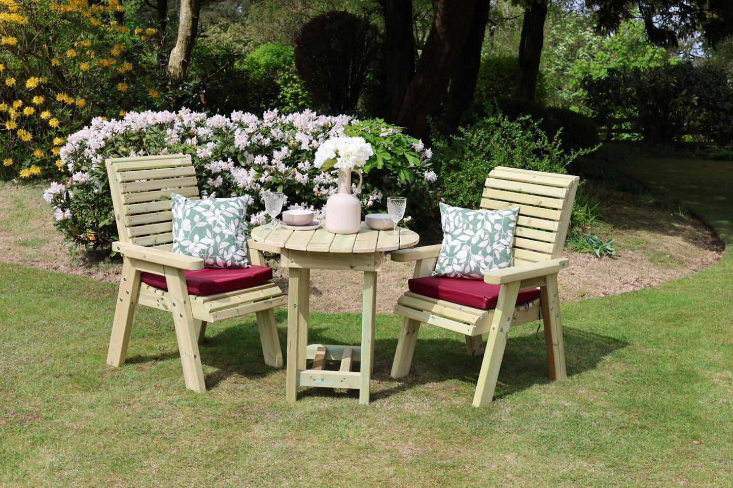 Heritage Tanalised Bistro Set – 2 Chairs & 80cm Round Table
