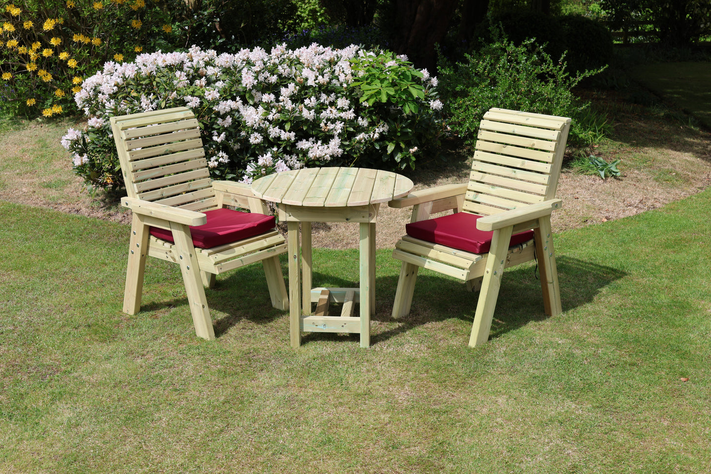 Heritage Tanalised Bistro Set – 2 Chairs & 80cm Round Table