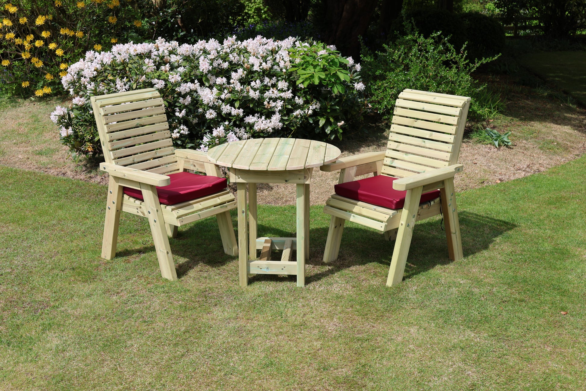 Heritage Tanalised Bistro Set – 2 Chairs & 80cm Round Table