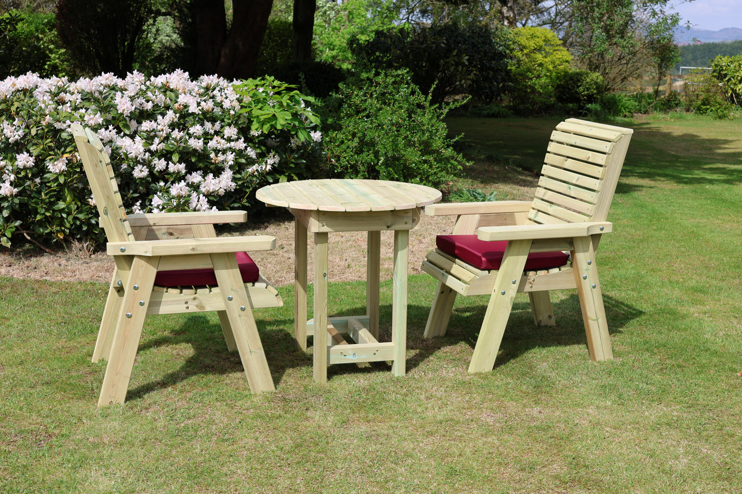 Heritage Tanalised Bistro Set – 2 Chairs & 80cm Round Table