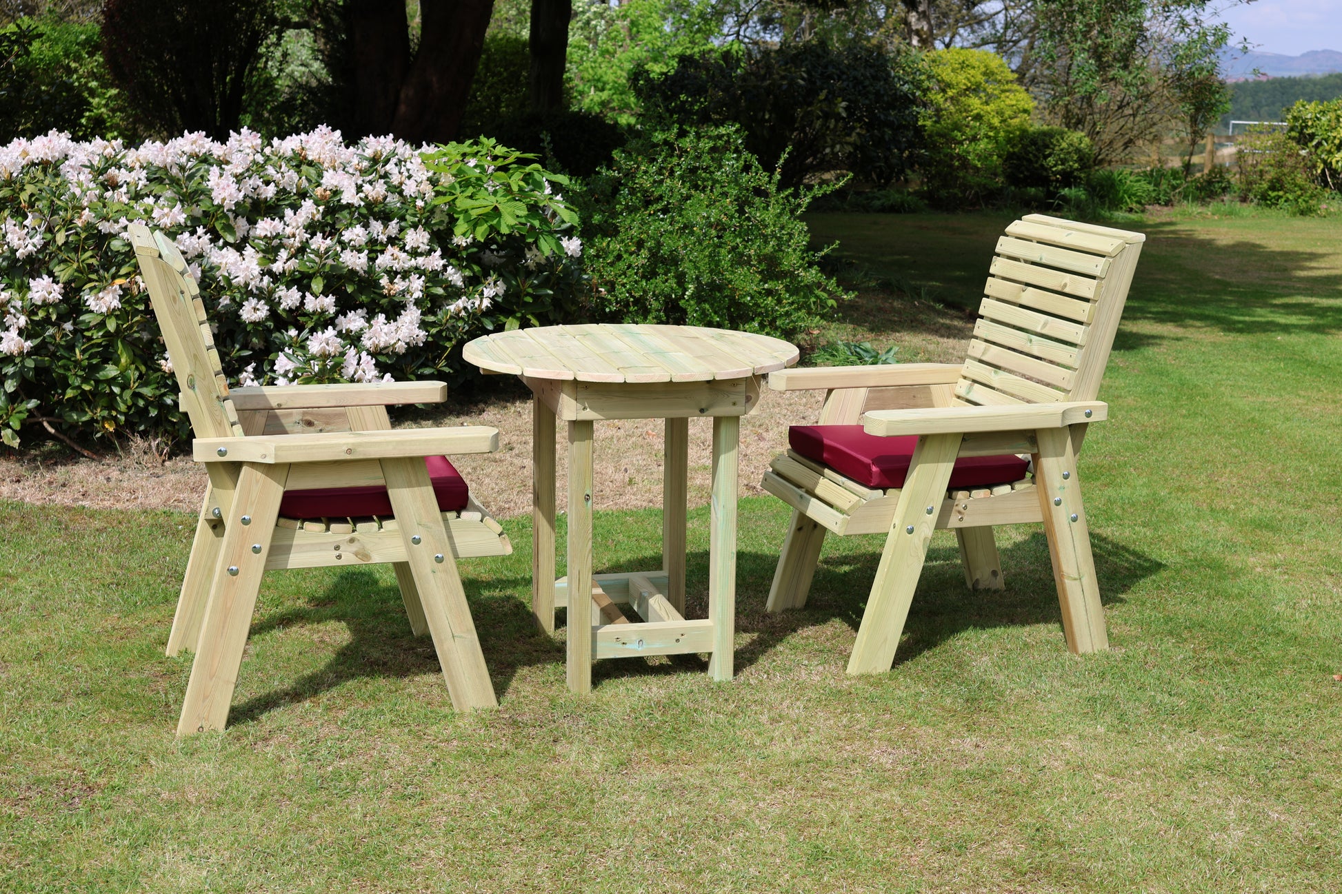 Heritage Tanalised Bistro Set – 2 Chairs & 80cm Round Table