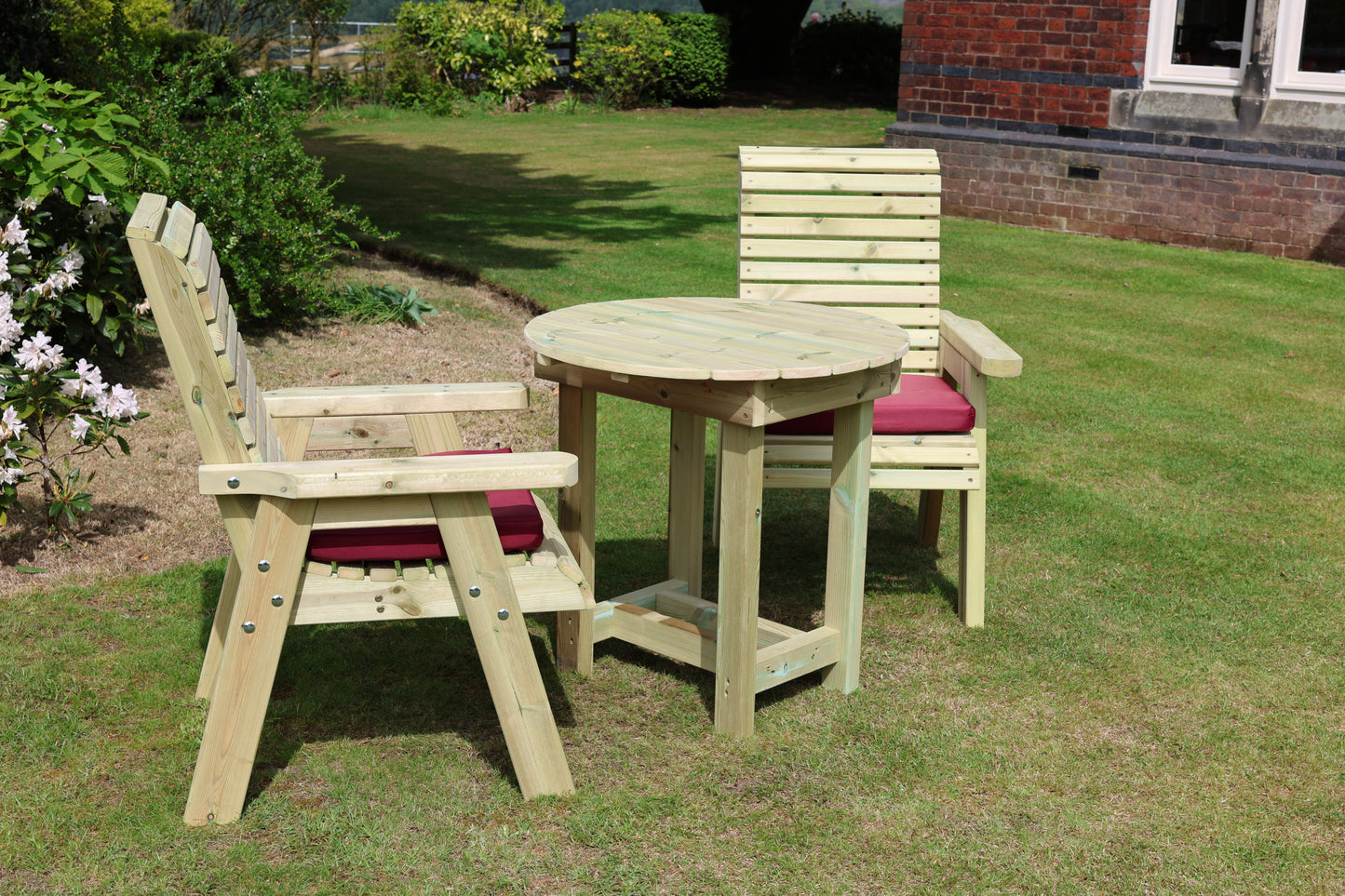 Heritage Tanalised Bistro Set – 2 Chairs & 80cm Round Table