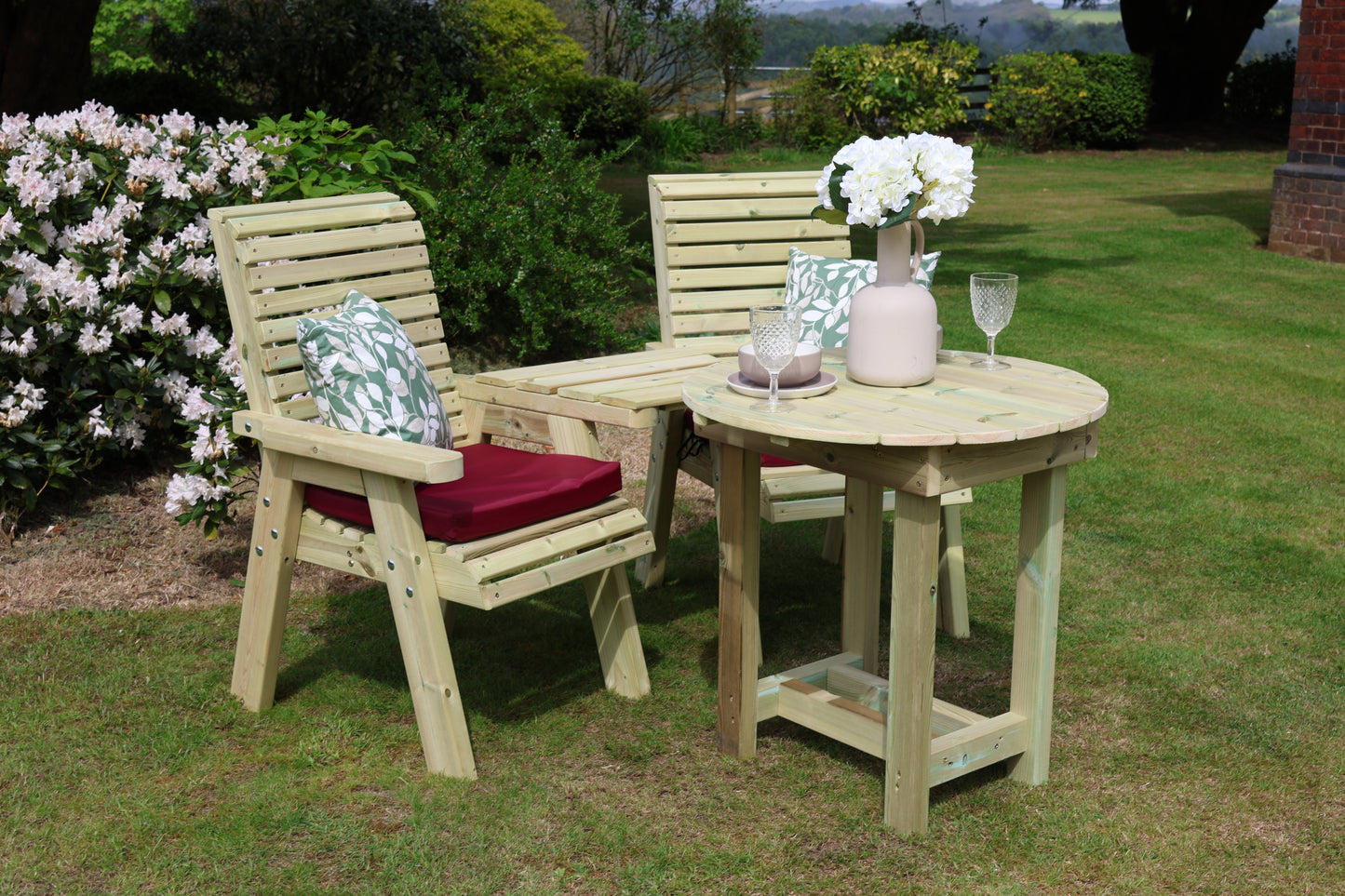 Heritage Tanalised Bistro Set – 2 Chairs & 80cm Round Table