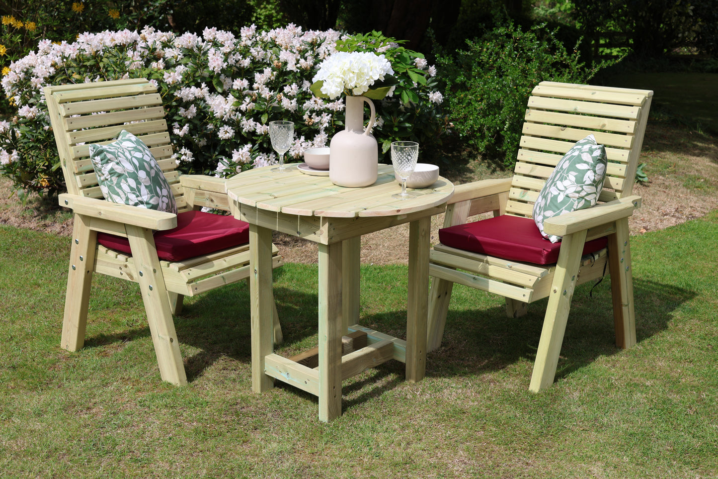 Heritage Tanalised Bistro Set – 2 Chairs & 80cm Round Table