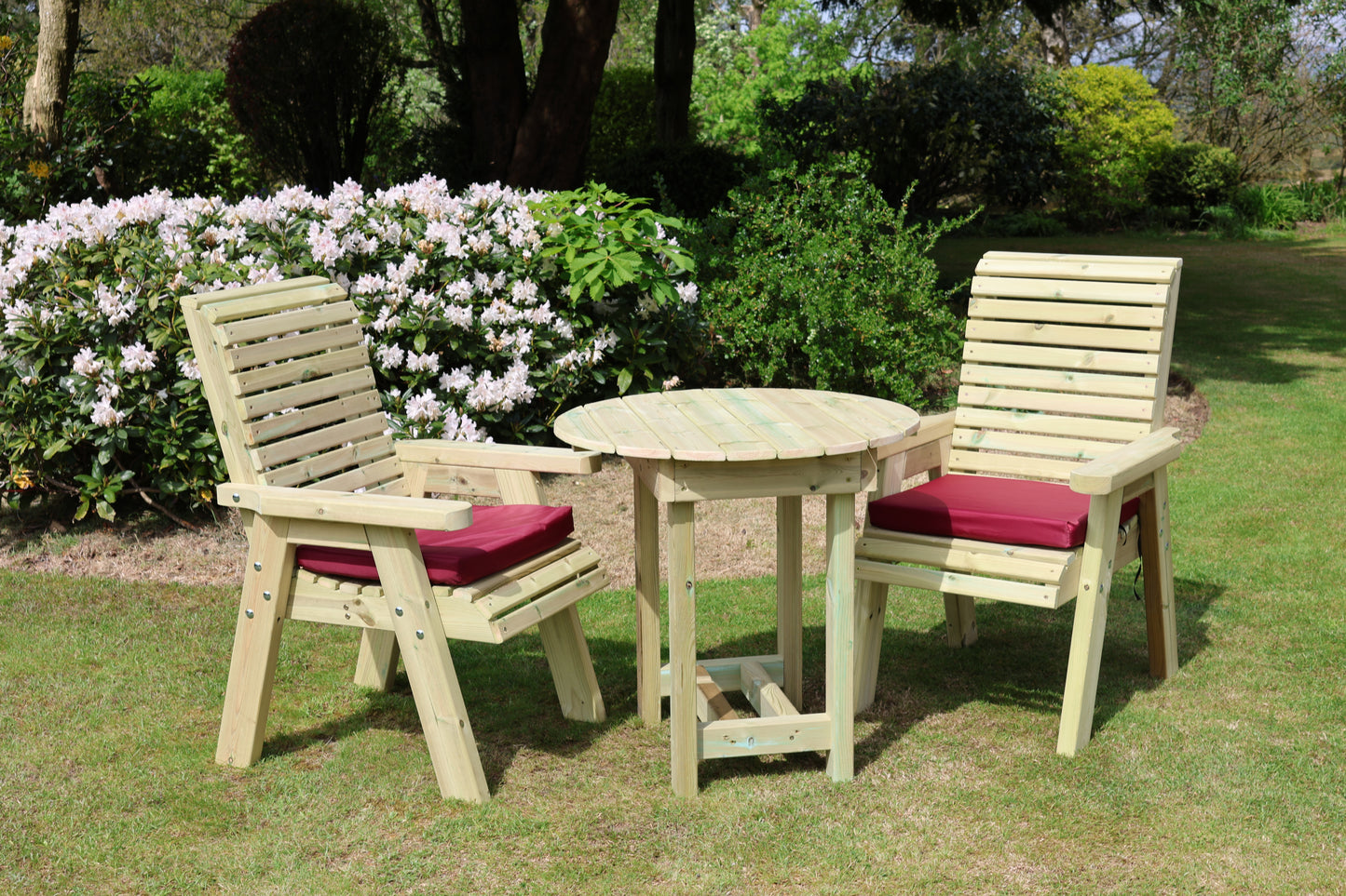 Heritage Tanalised Bistro Set – 2 Chairs & 80cm Round Table