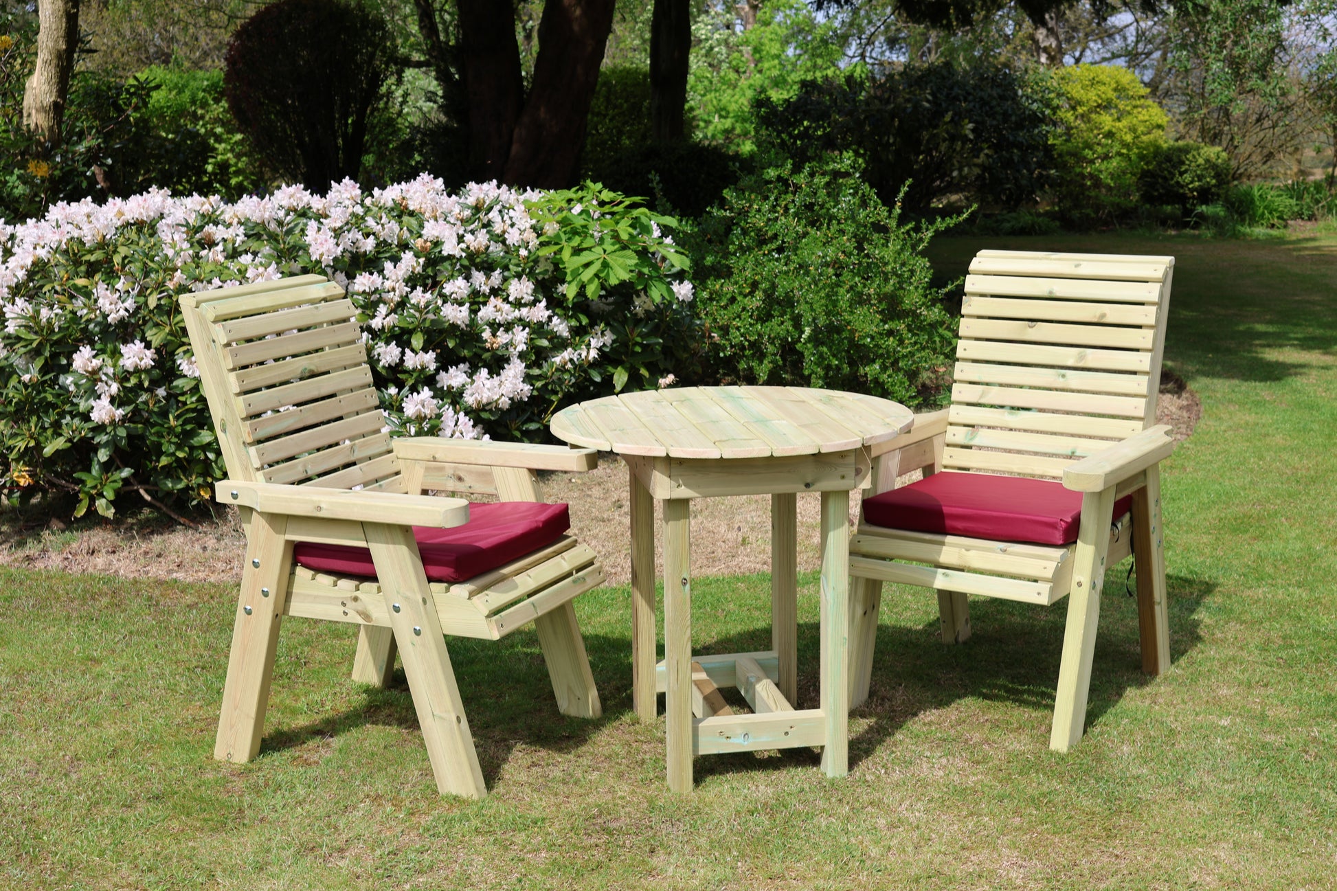 Heritage Tanalised Bistro Set – 2 Chairs & 80cm Round Table
