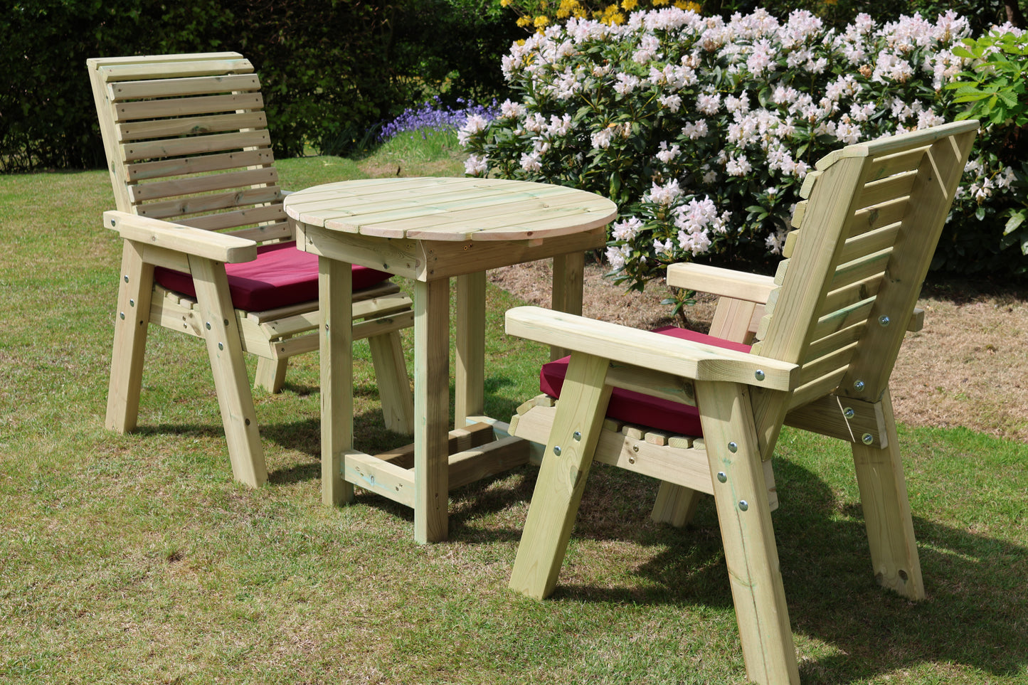 Heritage Tanalised Bistro Set – 2 Chairs & 80cm Round Table