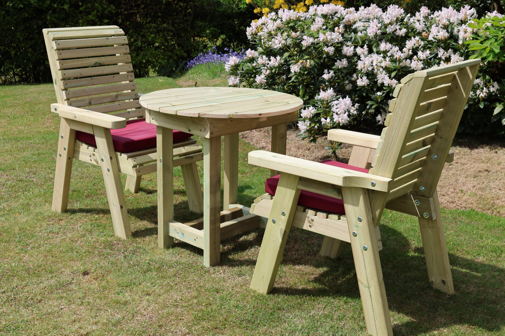 Heritage Tanalised Bistro Set – 2 Chairs & 80cm Round Table