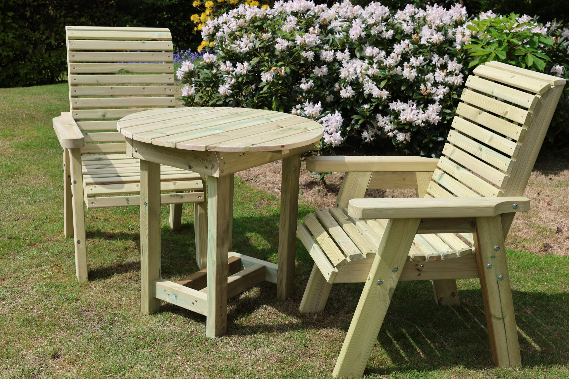Heritage Tanalised Bistro Set – 2 Chairs & 80cm Round Table