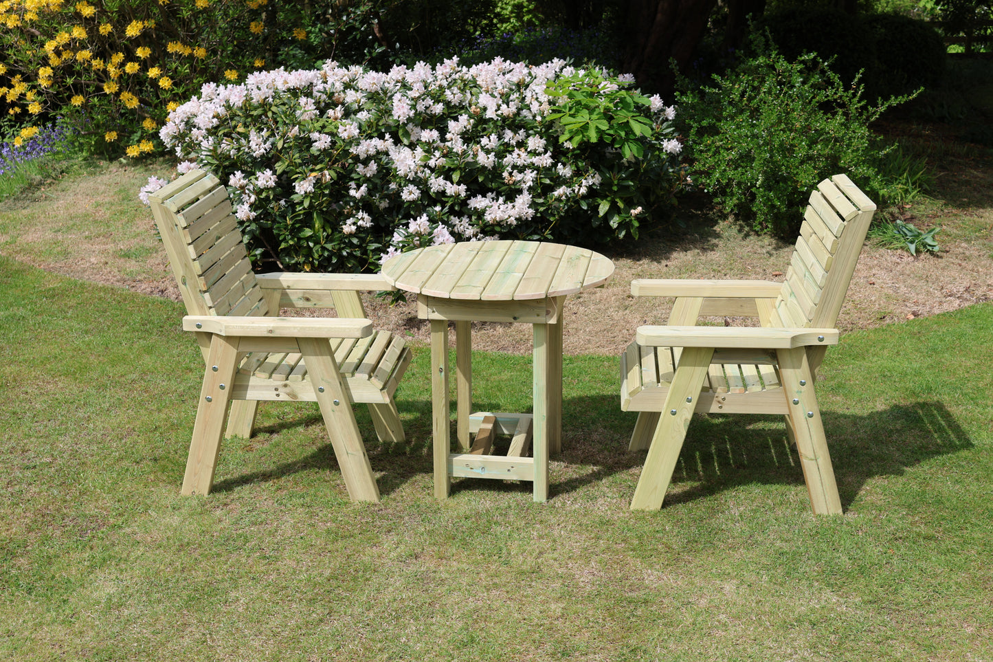 Heritage Tanalised Bistro Set – 2 Chairs & 80cm Round Table