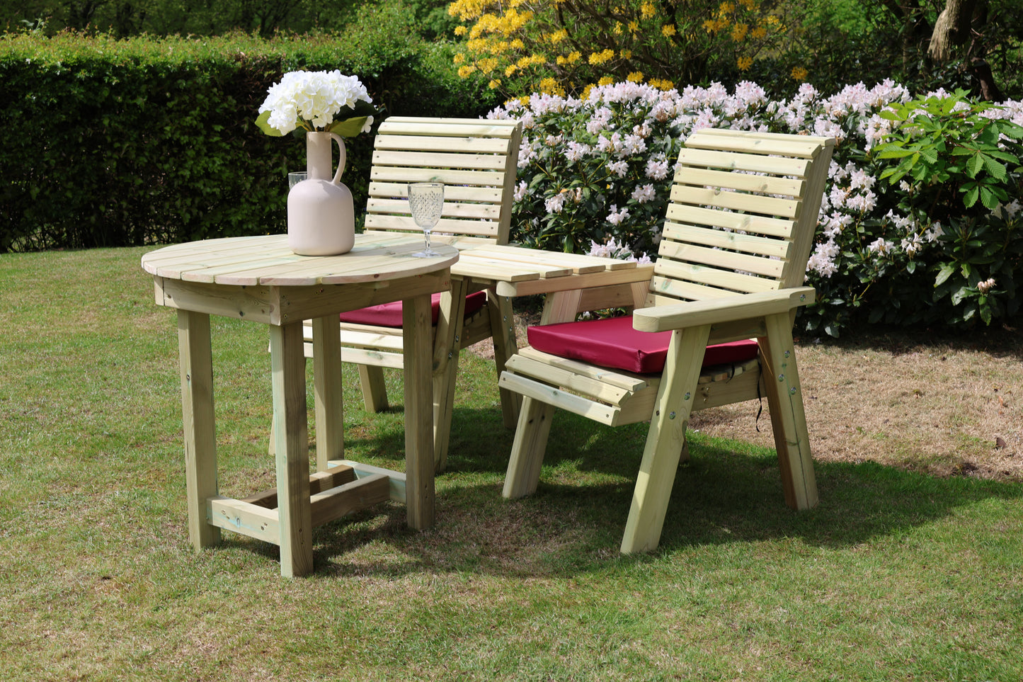Heritage Tanalised Bistro Set – 2 Chairs & 80cm Round Table