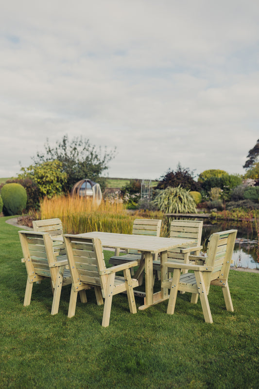 Jasmine Dining Set – 6 Seater with 6 Chairs