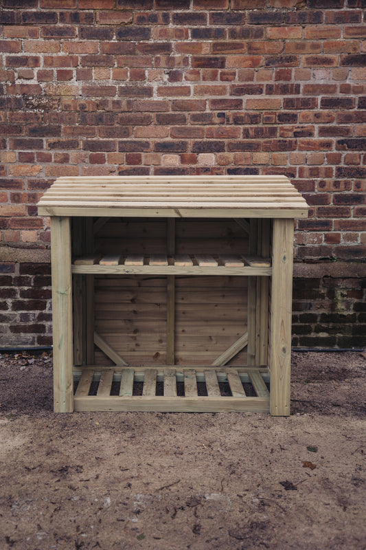 4Ft X 4Ft Log Store With Kindling Shelf