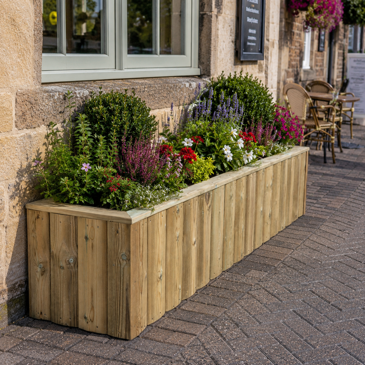 Log Lap Wooden Planter Trough – 180cm Pressure Treated