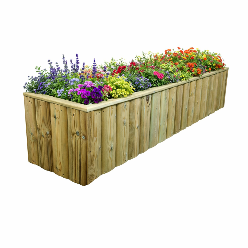 Log Lap Wooden Planter Trough – 180cm Pressure Treated