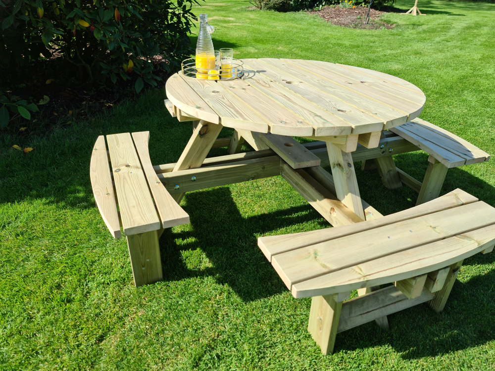 Tanalised Circular 8 Seat Picnic Table