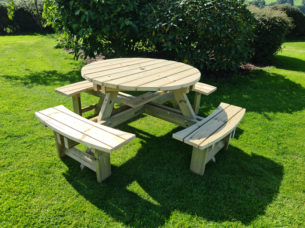 Tanalised Circular 8 Seat Picnic Table