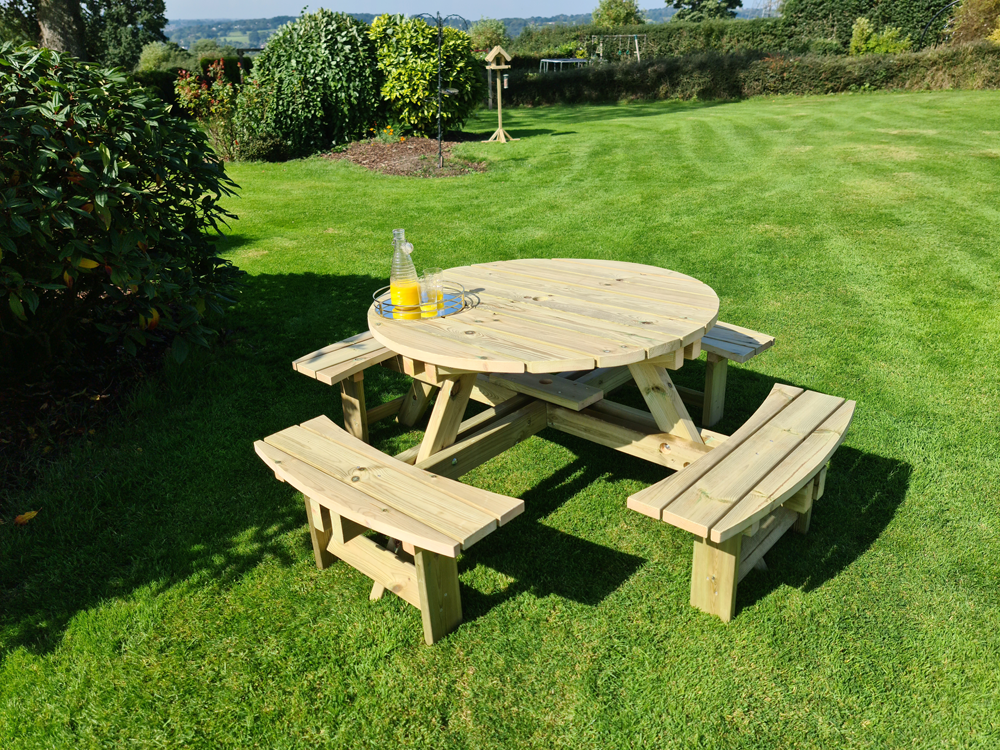 Tanalised Circular 8 Seat Picnic Table