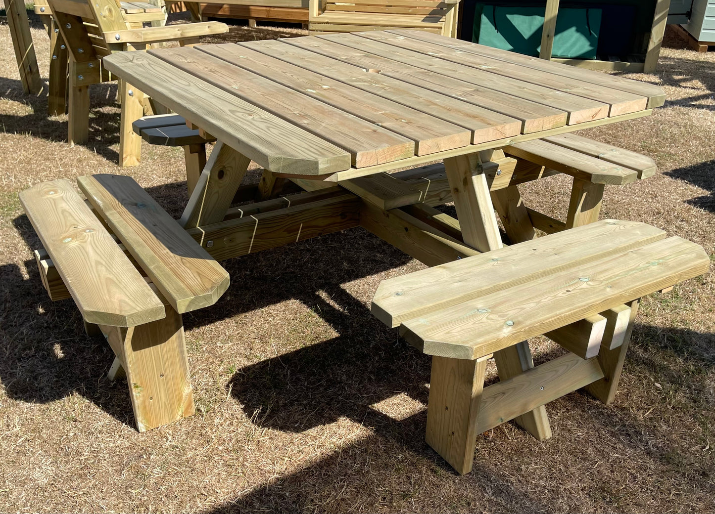 Tanalised Square 8 Seat Picnic Table