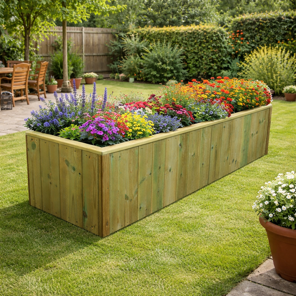 T&G Wooden Planter Trough – 180cm