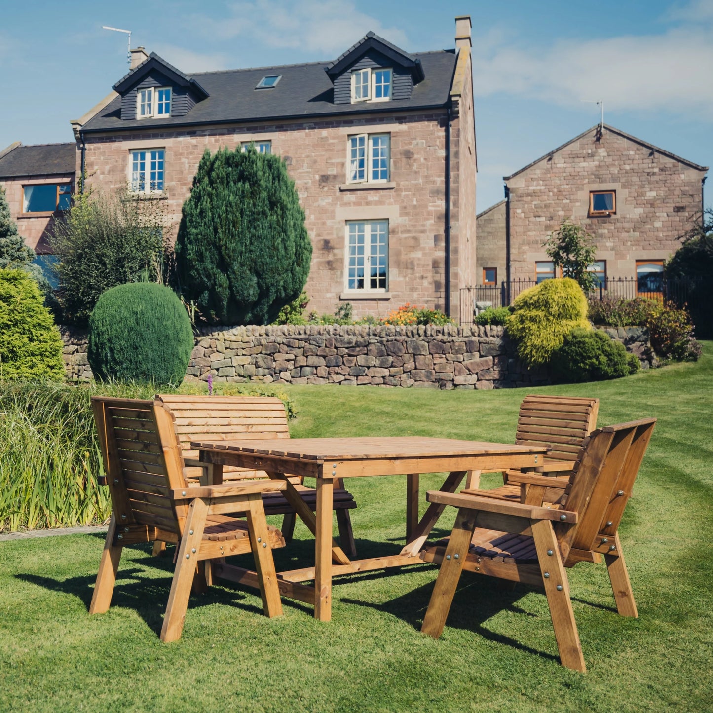 Classic Redwood 6 Seater Set - Benches/Chairs