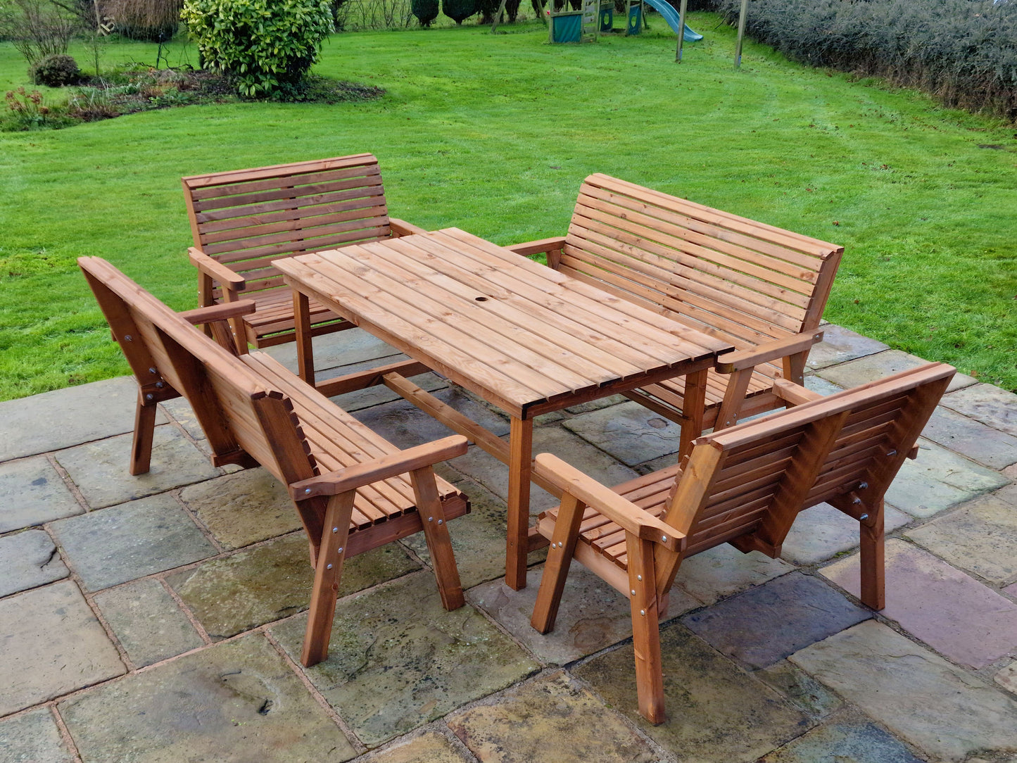 Classic Redwood 10 Seat Set - Benches