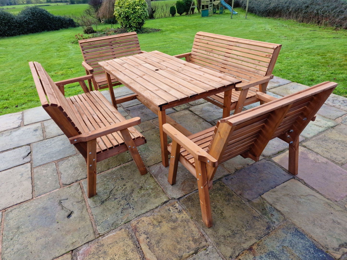 Classic Redwood 10 Seat Set - Benches