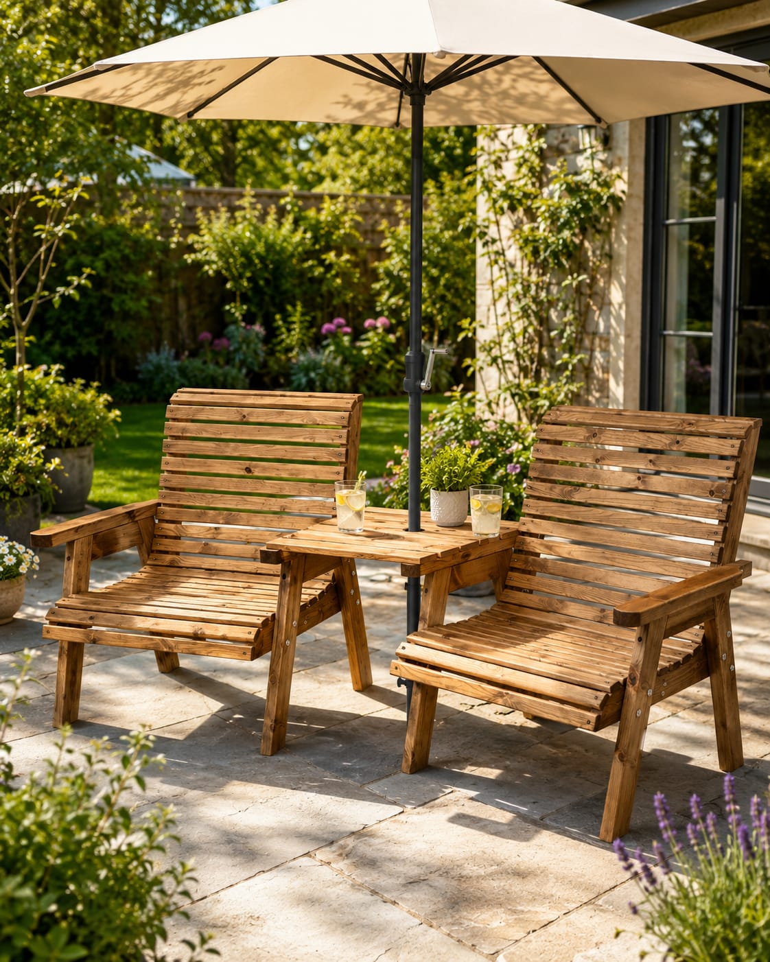 Classic Redwood Comfort Twin Set – Angled Tray
