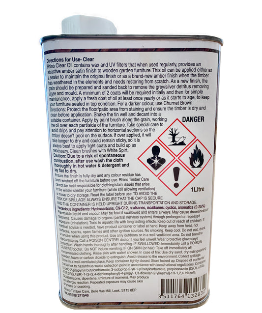 Rhino Clear 1 Ltr Tin