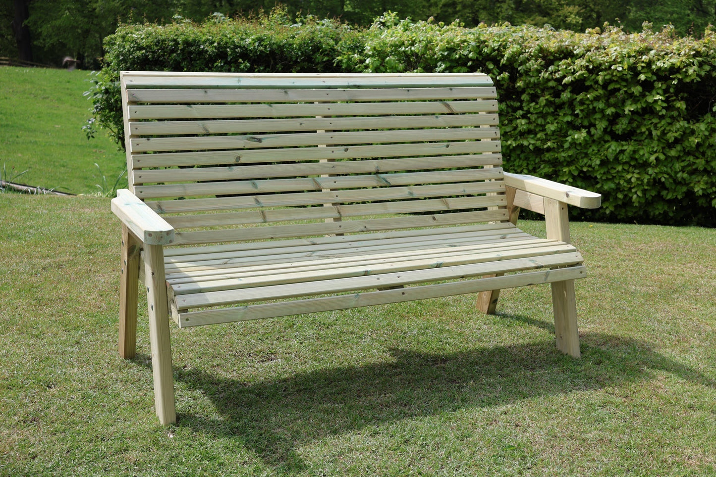 Front view of Heritage Tanalised 3 seat garden bench